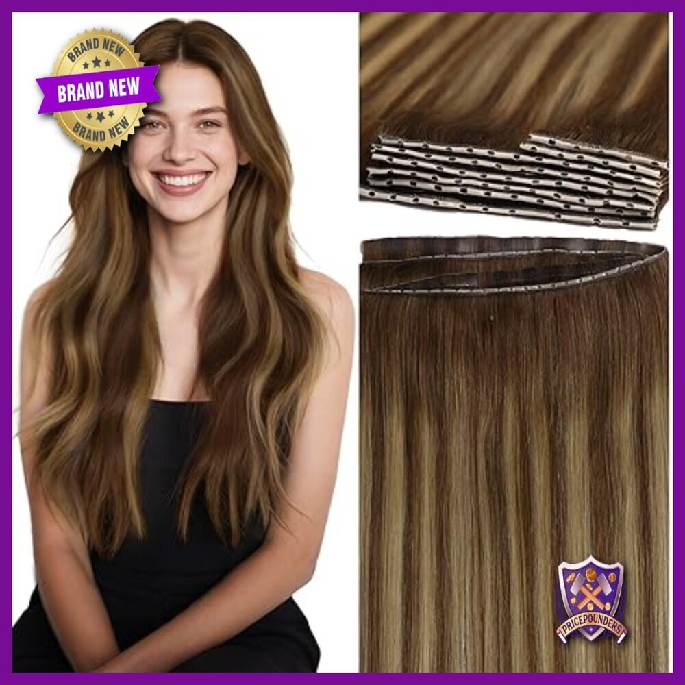 16in Human Hair Extensions, Glueless Micro Bead Tape, 31.5" Width